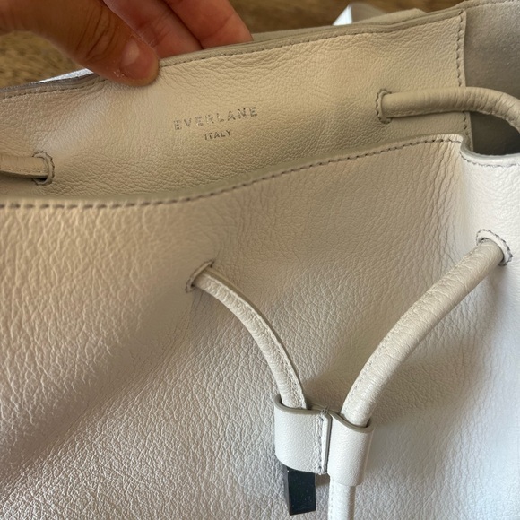 Everlane Petra Leather Backpack in white